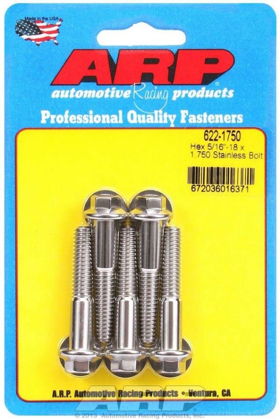 ARP ARP622-1750 S/S Bolt Kit - 6pt. 5pk 5/16-18 x 1.750