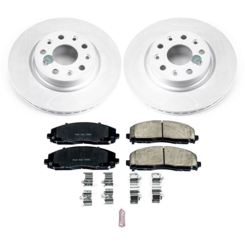 PowerStop CRK7941 Genuine Geomet Coated Rotor and Low-Dust Ceramic Brake Pad Kit