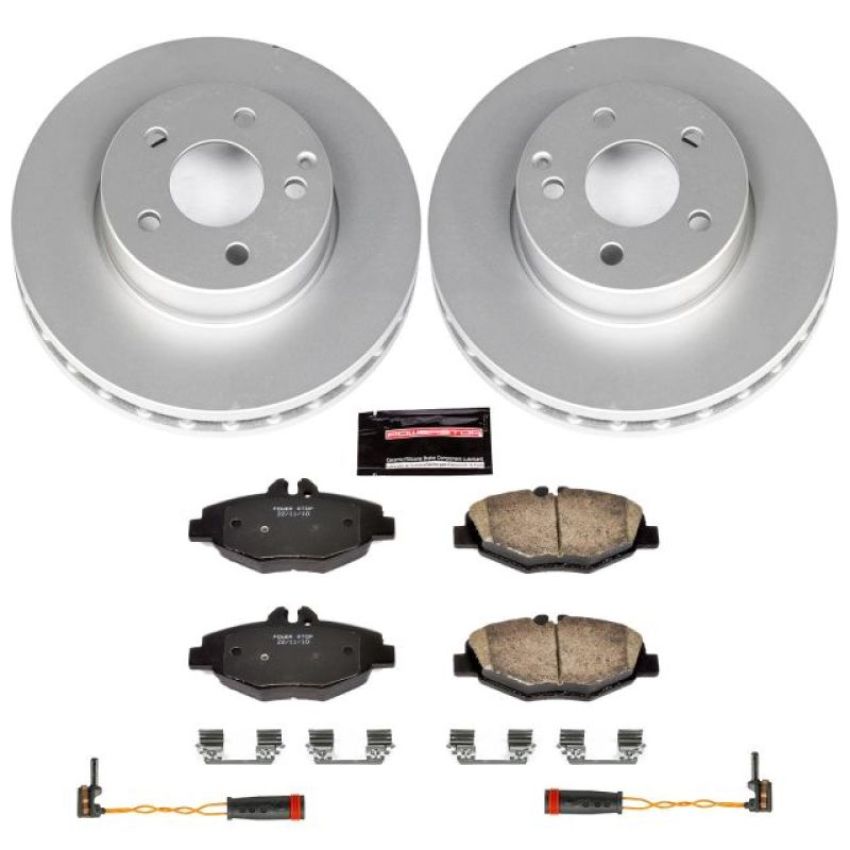 PowerStop CRK5326 Genuine Geomet Coated Rotor and Carbon-Fiber Ceramic Brake Pad Kit