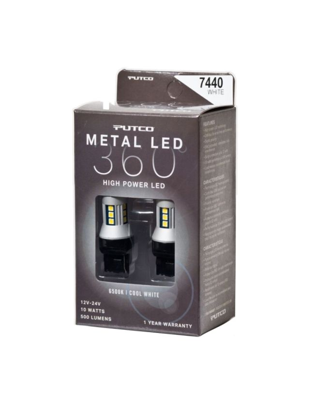 Putco 347440W-360 7440 - White Metal 360 LED