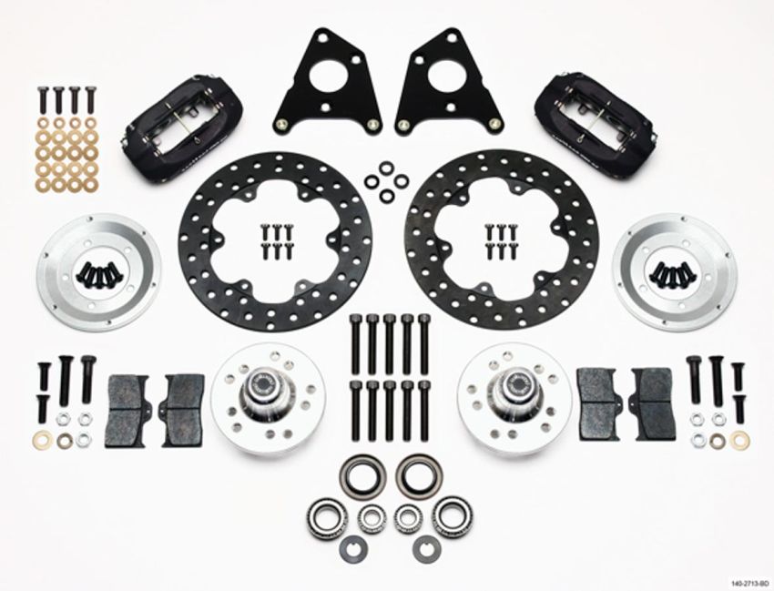 Wilwood 140-2713-BD Forged Dynalite Front Drag Kit Drilled Rotor CPD 65-72 A w/10in Drum