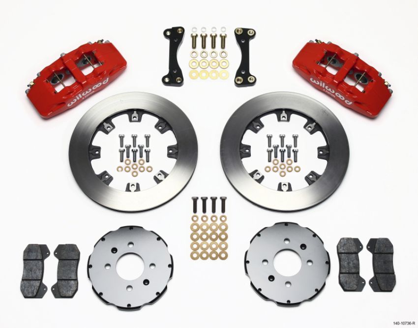 Wilwood 140-10736-R Dynapro 6 Front Hat Kit 12.19in Red 90-99 Civic w/240 mm Disc
