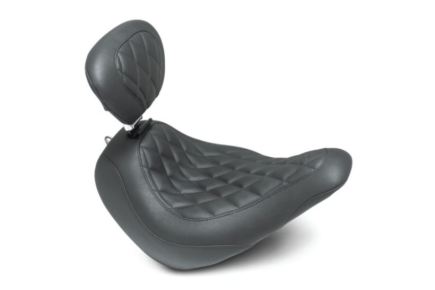 Mustang Motorcycle 83043 Mustang 18-21 Harley Low Rider, Sport Glide Wide Tripper Solo Seat w/DBR Diamond Stitch - Black