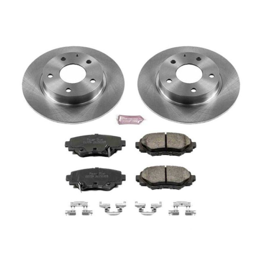 PowerStop KOE6963 OE Stock Replacement Low-Dust Ceramic Brake Pad and Rotor Kit