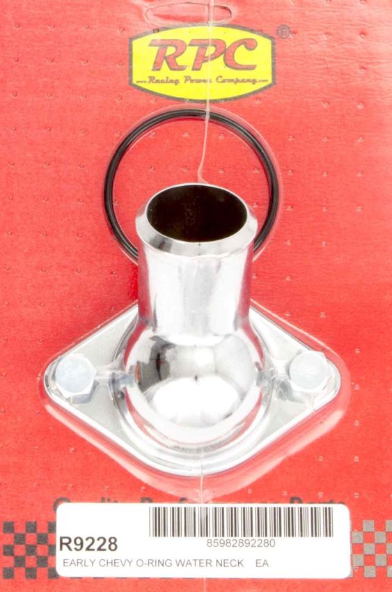 RACING POWER CO-PACKAGED RPCR9228 55-64 Chevy V8 Steel 45 Deg Water Neck Chrome