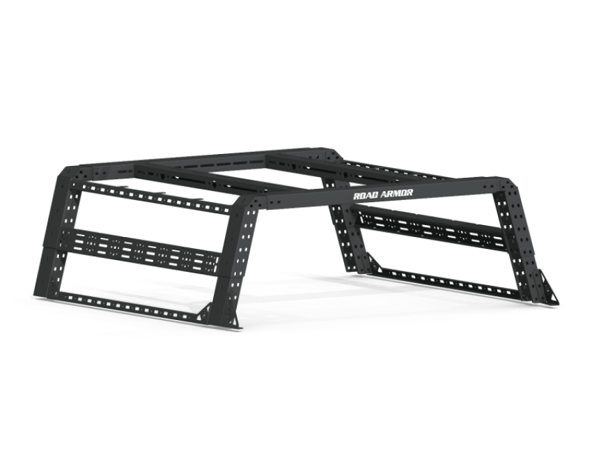 Road Armor 650BRS69B-OVLD Universal 6-1/2ft Beds TRECK Adj Bed Rack w/Strap/Rails - Tex Blk (w/o Brackets)