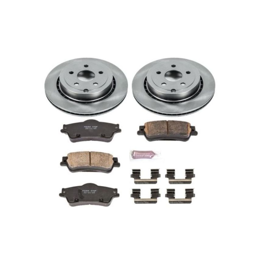 PowerStop KOE5528 OE Stock Replacement Low-Dust Ceramic Brake Pad and Rotor Kit