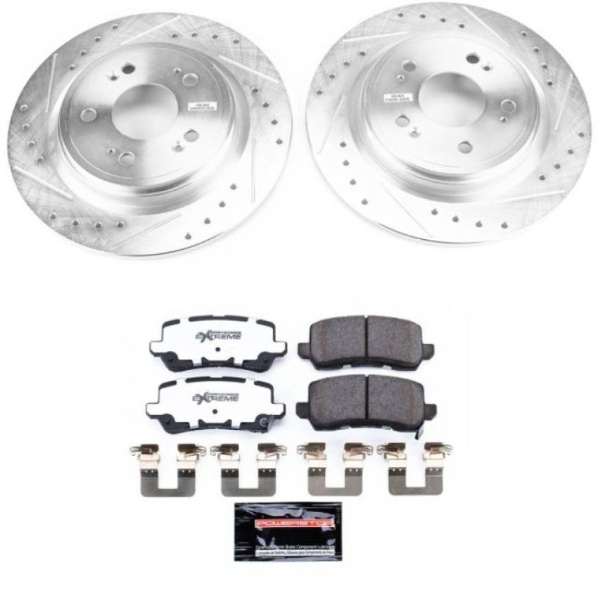PowerStop K6952-26 Z26 Street Performance Ceramic Brake Pad and Drilled & Slotted Rotor Kit