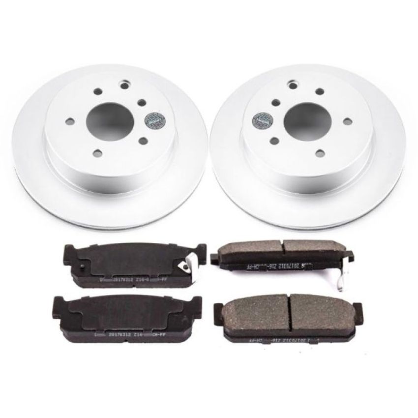 PowerStop CRK1165 Genuine Geomet Coated Rotor and Low-Dust Ceramic Brake Pad Kit