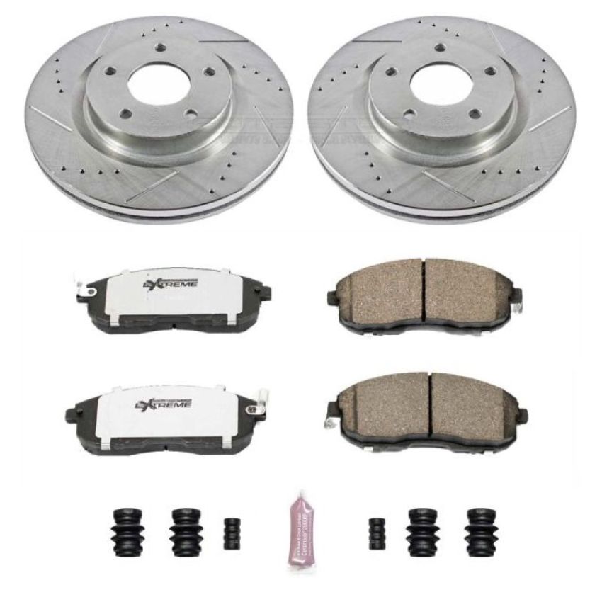 PowerStop K241-26 Z26 Street Performance Ceramic Brake Pad and Drilled & Slotted Rotor Kit