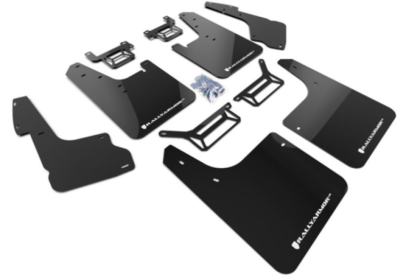 Rally Armor MF48-UR-BLK/WH Black Mud Flap/White Logo