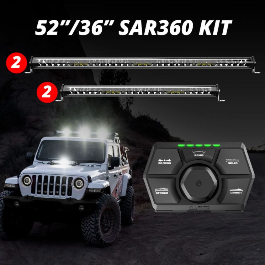 XKGLOW XK-SAR360-3322W XK Glow SAR360 Light Bar Kit Emergency Search and Rescue Light System White (2)52In (2)36In