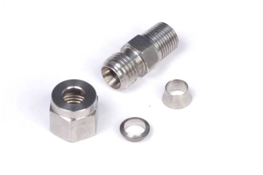Haltech HT-010813 1/4in Stainless Compression 1/8in NPT Thread Fitting Kit w/Nut & Ferrule