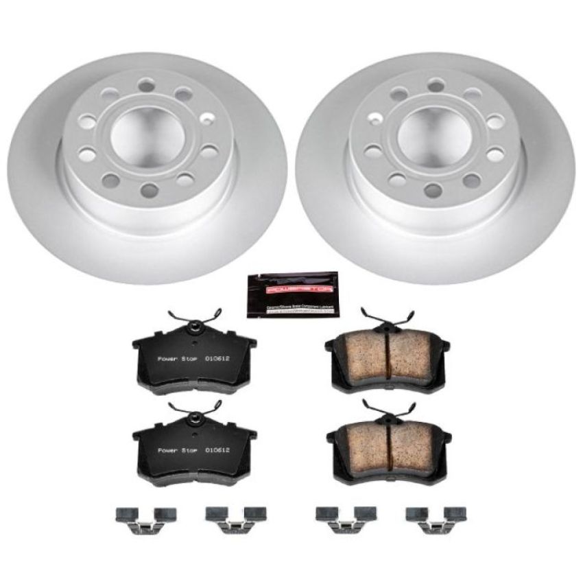 PowerStop CRK5671 Genuine Geomet Coated Rotor and Carbon-Fiber Ceramic Brake Pad Kit