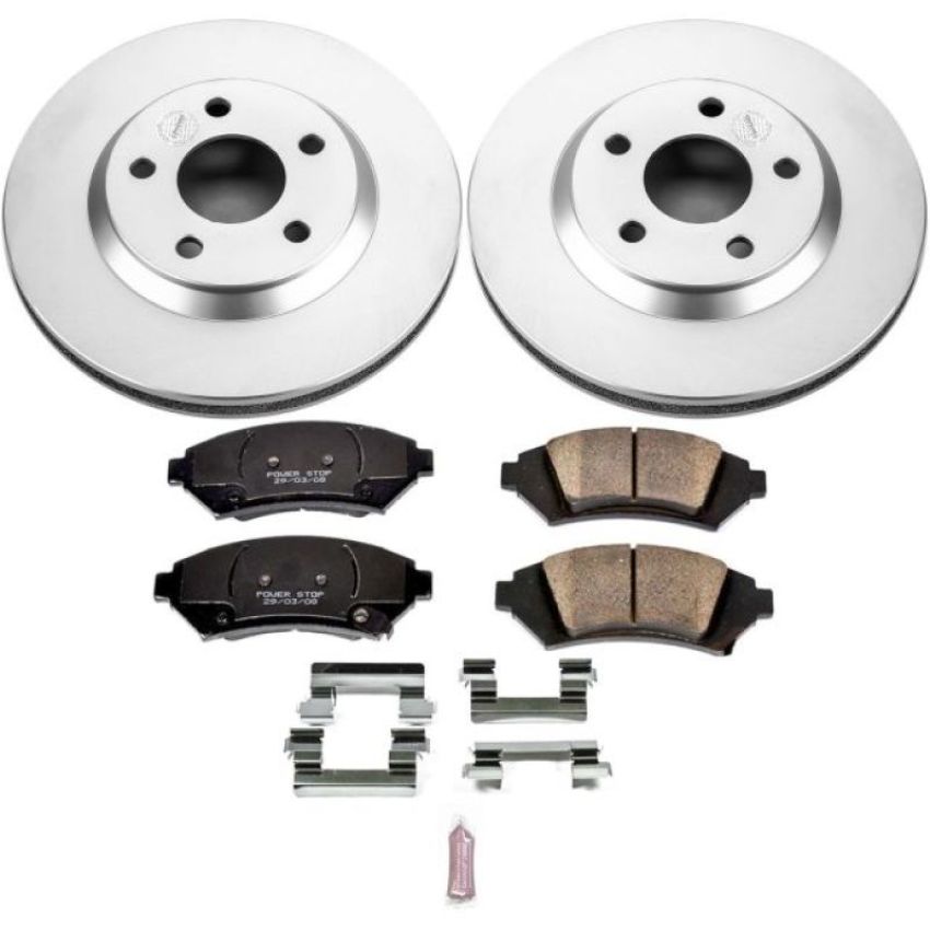 PowerStop CRK5137 Genuine Geomet Coated Rotor and Low-Dust Ceramic Brake Pad Kit