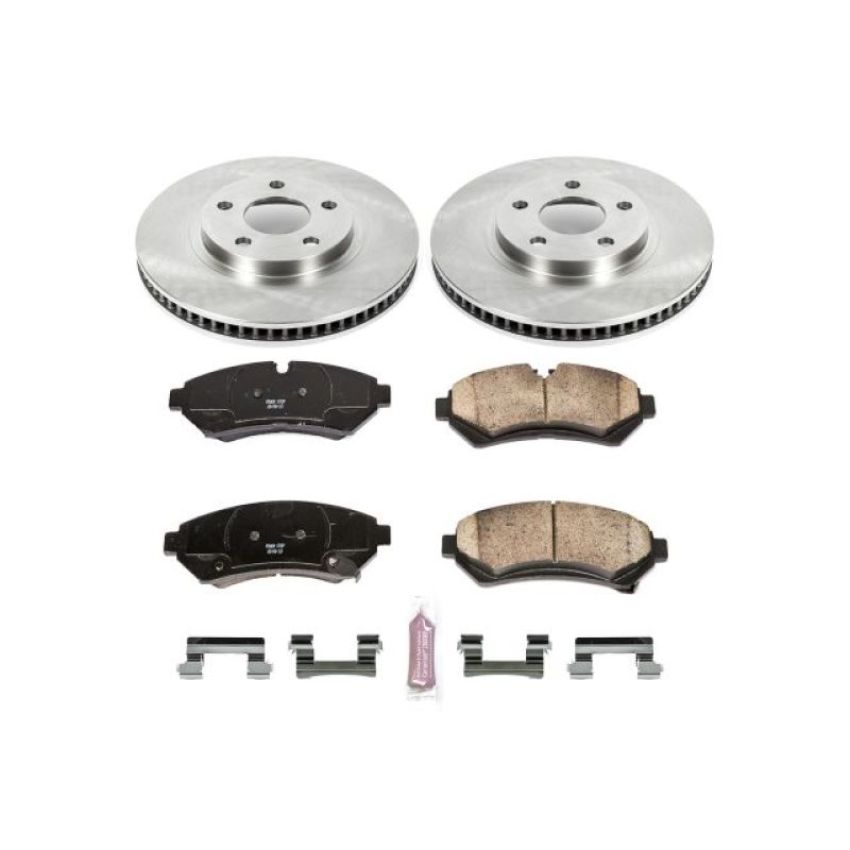 PowerStop KOE1549 OE Stock Replacement Low-Dust Ceramic Brake Pad and Rotor Kit