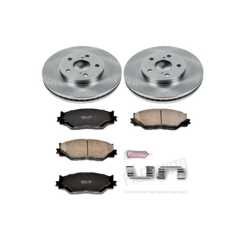 PowerStop KOE2406 OE Stock Replacement Low-Dust Ceramic Brake Pad and Rotor Kit