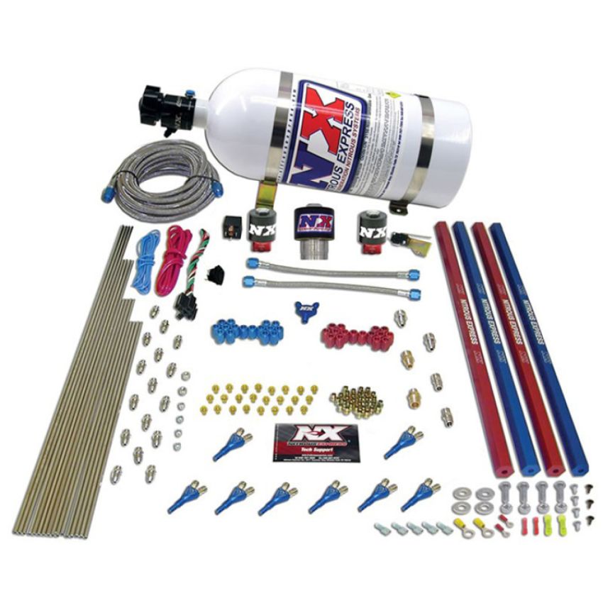 Nitrous Express 91206-10 PRO-SHK/GAS (200,300,400,500,600HP) W/ RAILS AND 10LB BOTTLE