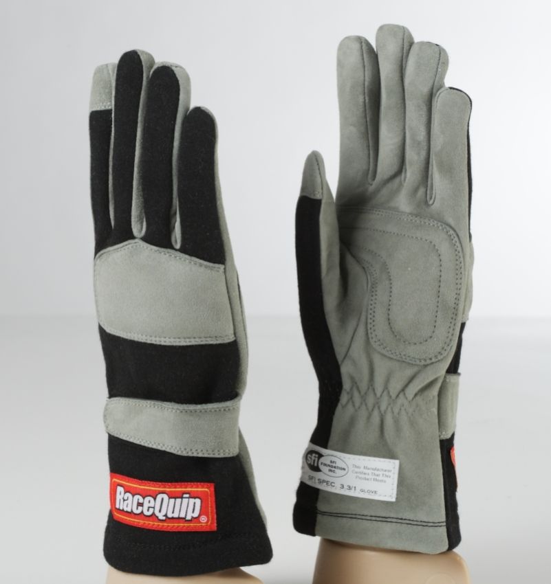 Racequip 351002 Black 1-Layer SFI-1 Glove - Small