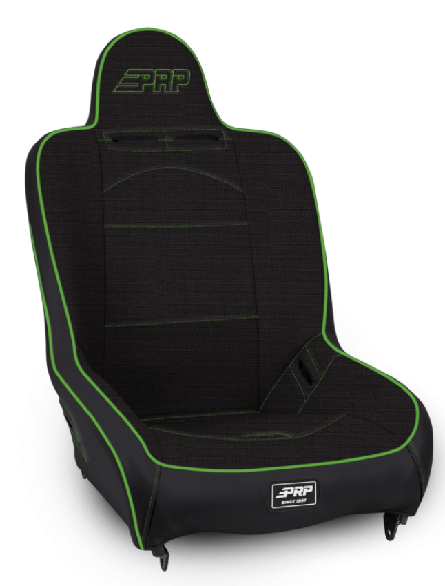 PRP Seats A100110-50-W PRP Premier High Back Suspension Seat- Black/Green Tweed