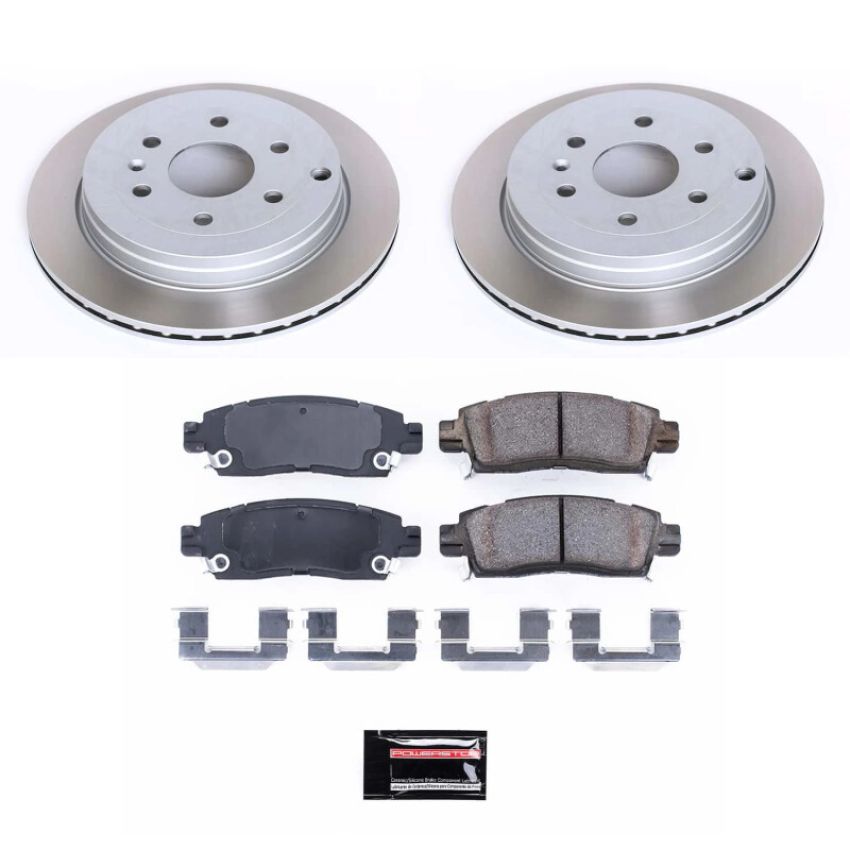 PowerStop SC5262 Semi-Coated Rotor and Low-Dust Ceramic Brake Pad Kit