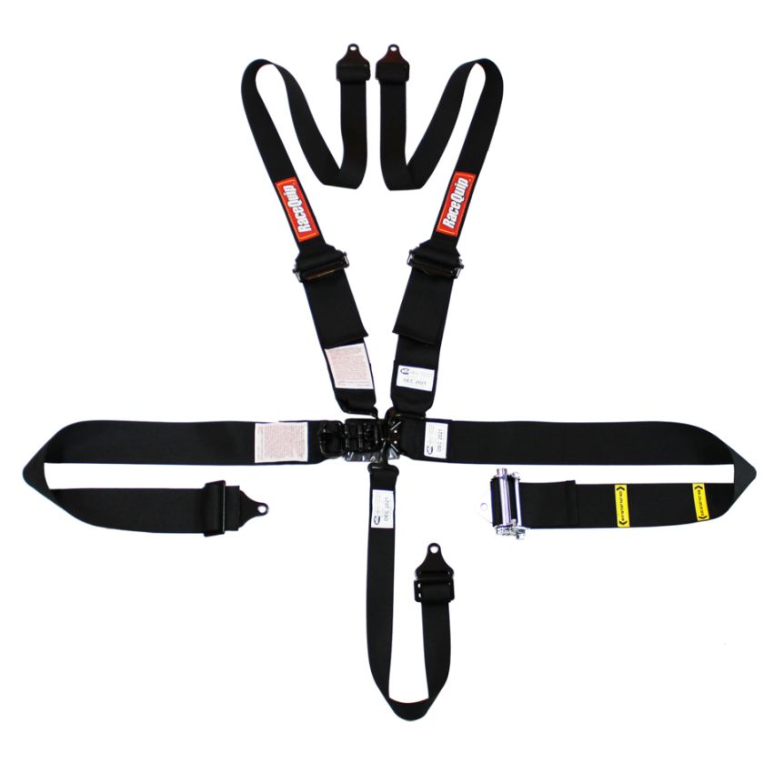 RACEQUIP RQP815005 5pt Harness HNR Ratchet L&L Black