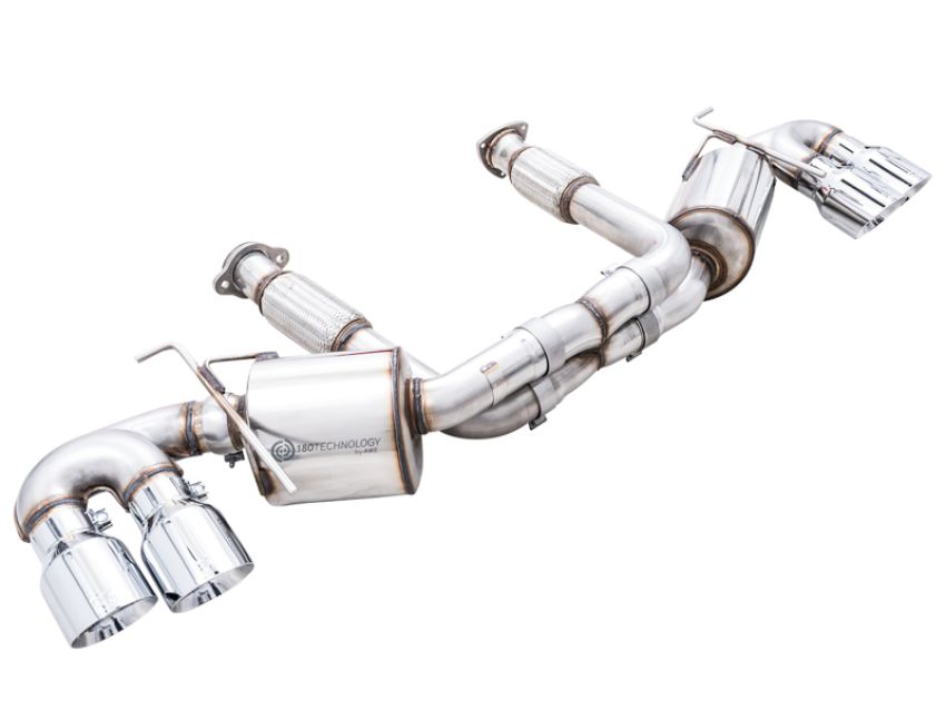 AWE Tuning 3015-42151 2020 Chevrolet Corvette (C8) Touring Edition Exhaust - Quad Chrome Silver Tips