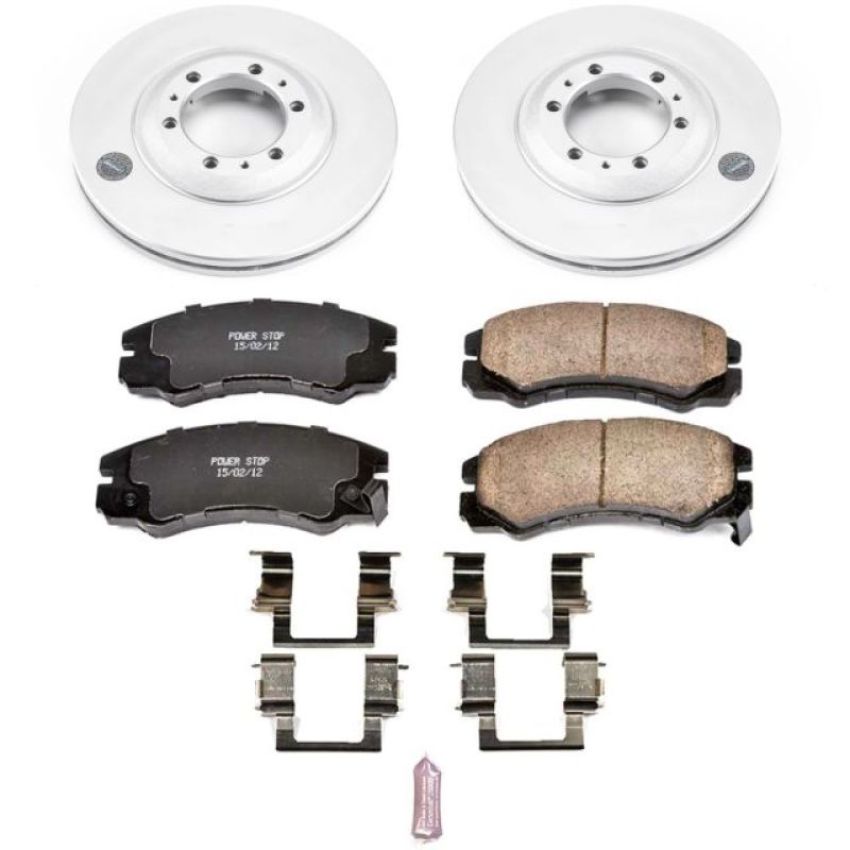 PowerStop CRK5026 Genuine Geomet Coated Rotor and Low-Dust Ceramic Brake Pad Kit