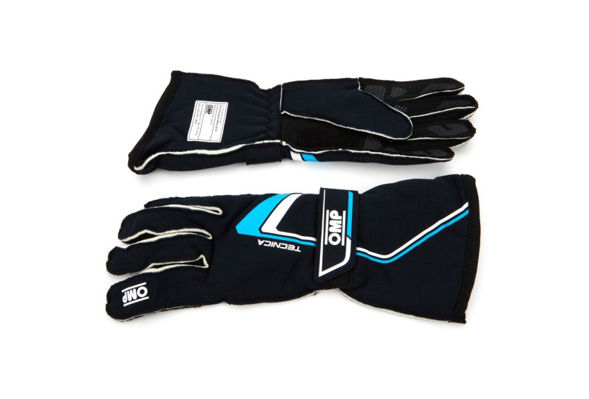 OMP RACING, INC. OMPIB0-0772-A01-244-S Tecnica Gloves Blue And Cyan Small