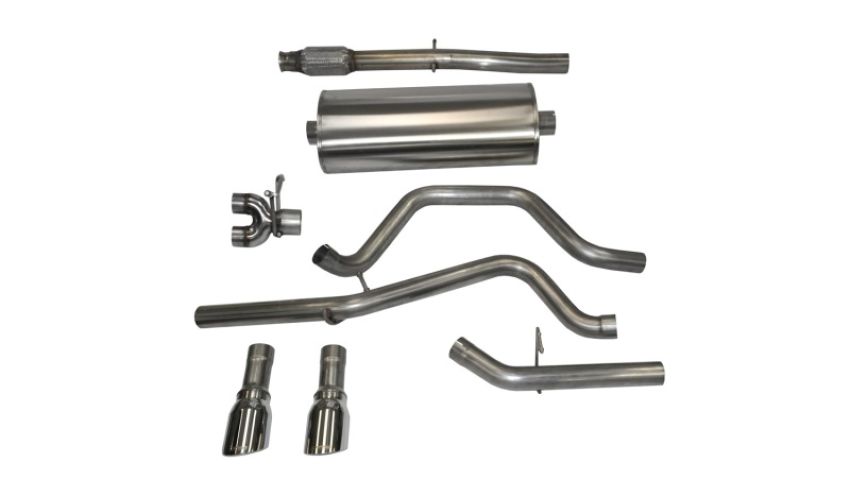 CORSA Performance 14870 Corsa 14-19 GMC Sierra/Chevy Silv 1500 Crew Cab/Std. Bed 5.3L V8 Polished Sport Dual Rear CB Exhaust