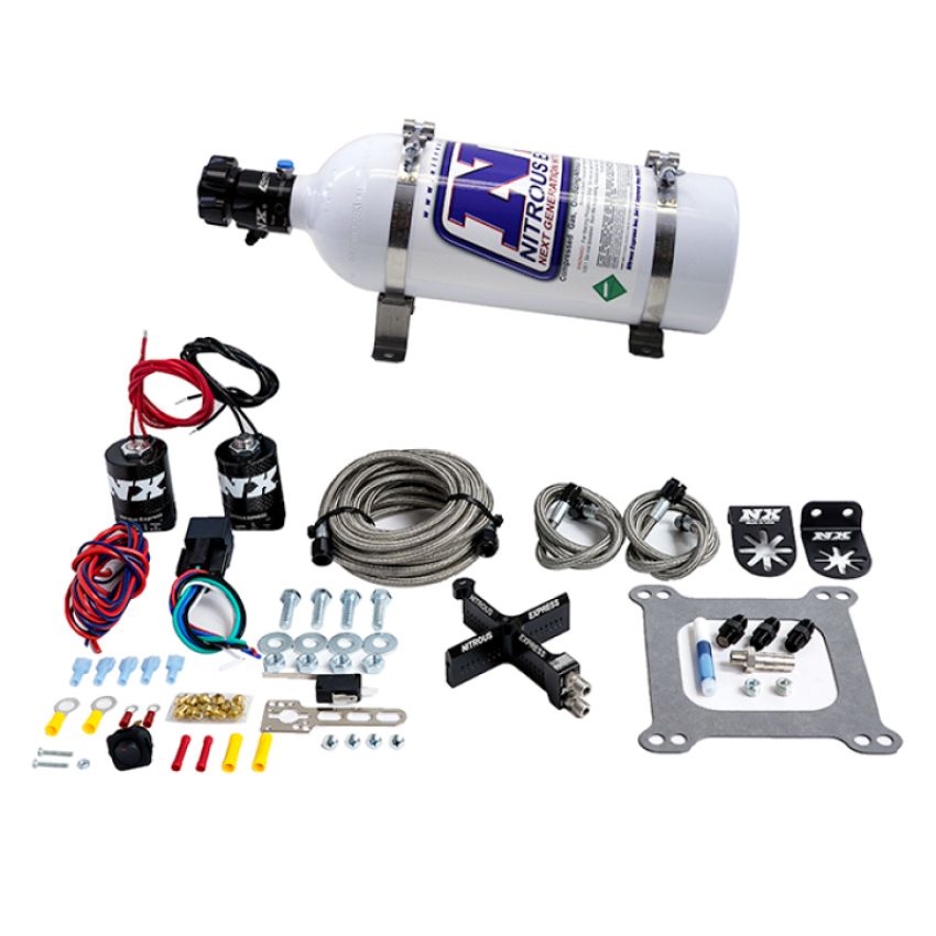 Nitrous Express 63541-05 4150 Covert Crossbar Plate System, Pro Power 100-500Hp (5# Bottle)