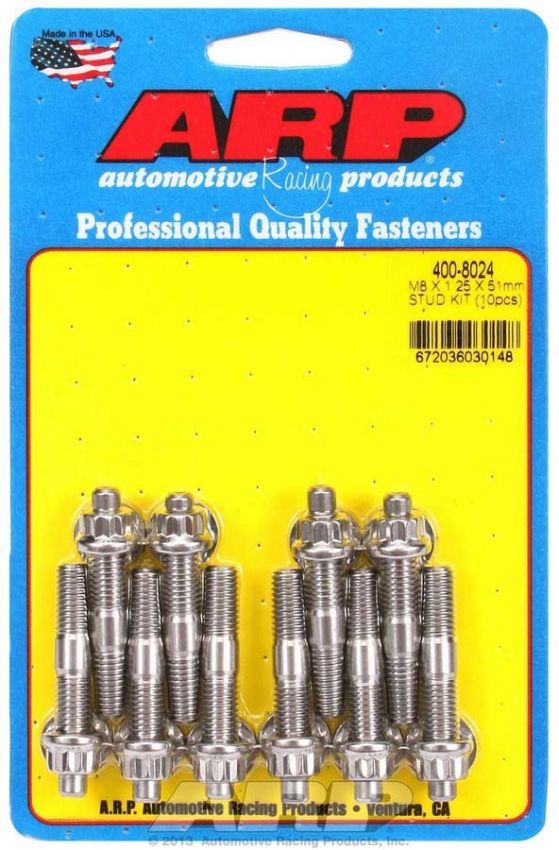 ARP ARP400-8024 S/S Stud Kit - (10) M8 x 1.25in x  51mm