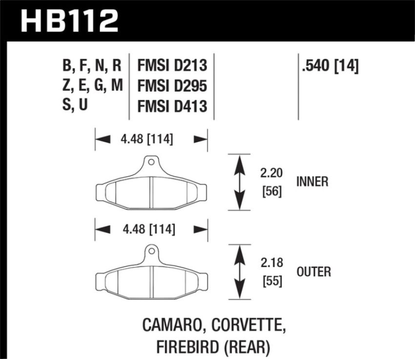 Hawk Performance HB112D.540 ER-1 Disc Brake Pad