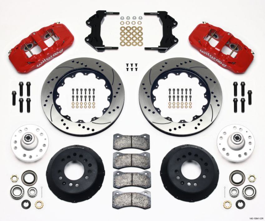Wilwood 140-10641-DR AERO6 Front Hub Kit 14.00 Drilled-Red WWE ProSpindle