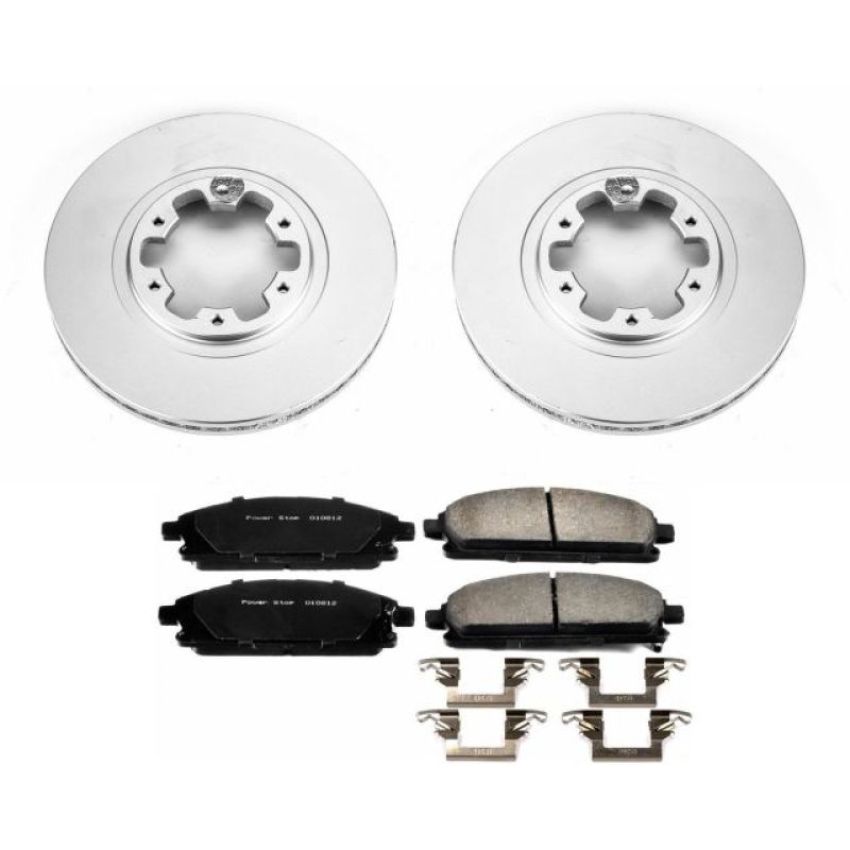 PowerStop CRK2279 Genuine Geomet Coated Rotor and Low-Dust Ceramic Brake Pad Kit