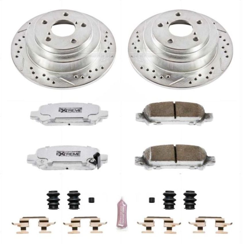 PowerStop K449-26 Z26 Street Performance Ceramic Brake Pad and Drilled & Slotted Rotor Kit