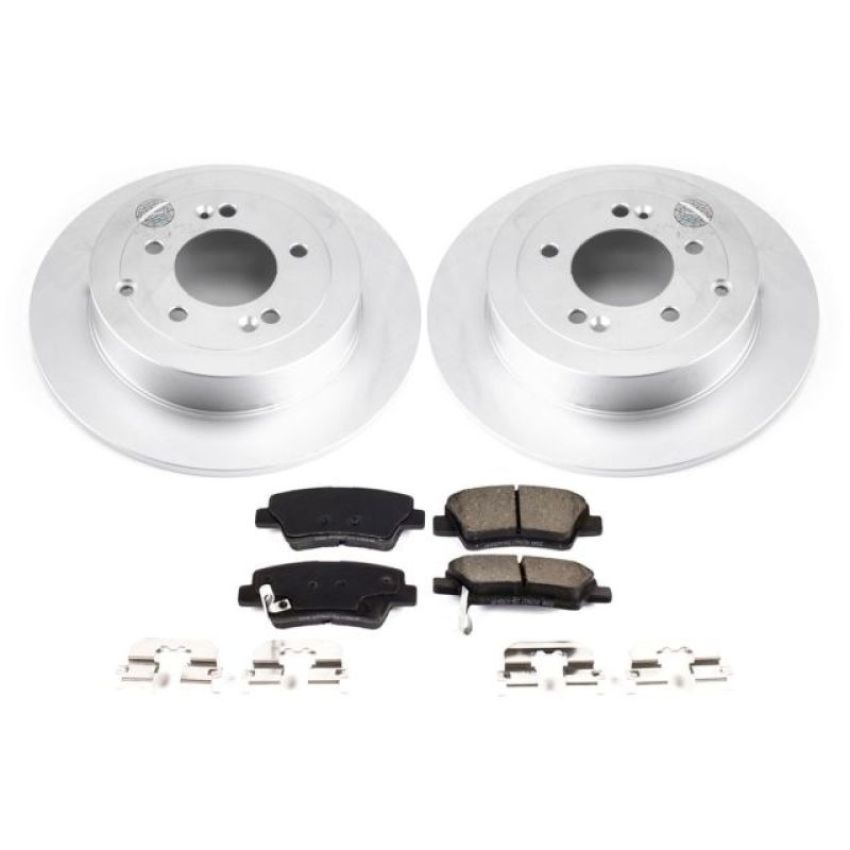 PowerStop CRK7729 Genuine Geomet Coated Rotor and Low-Dust Ceramic Brake Pad Kit