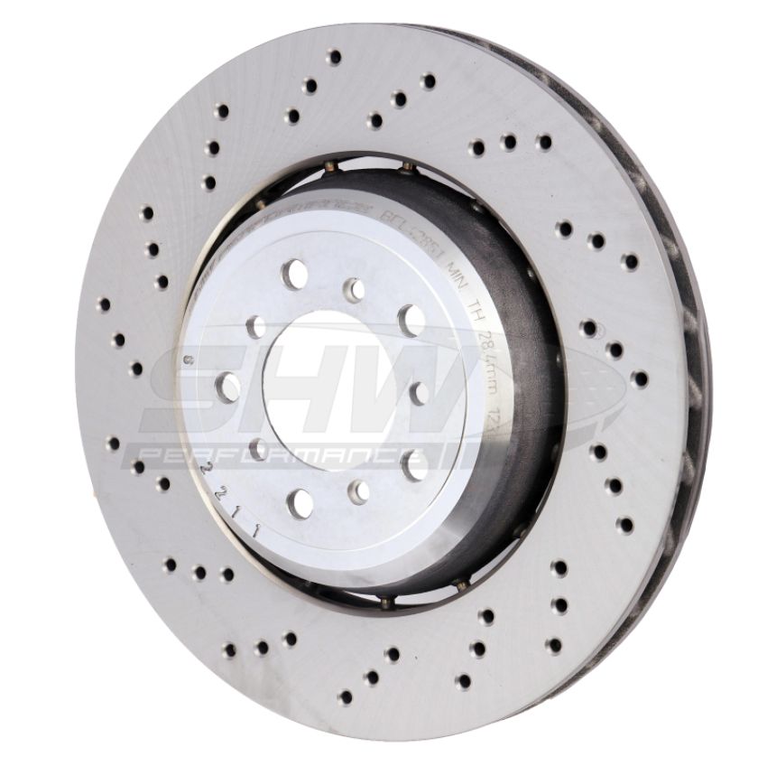 SHW 08-13 BMW M3 4.0L Left Front Cross-Drilled Lightweight Brake Rotor