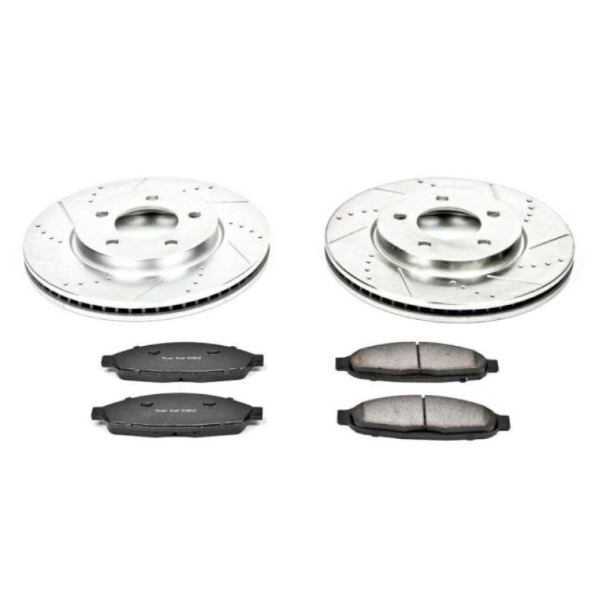 PowerStop K3009 Z23 Daily Driver Carbon-Fiber Ceramic Brake Pad and Drilled & Slotted Rotor Kit