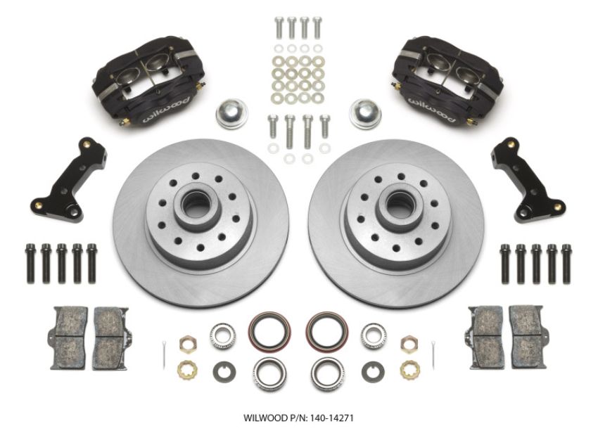 Wilwood 140-14271 Forged Dynalite Front Kit 11.03in 1 PC Rotor&Hub 74-80 Pinto/Mustang II Disc Spindle only