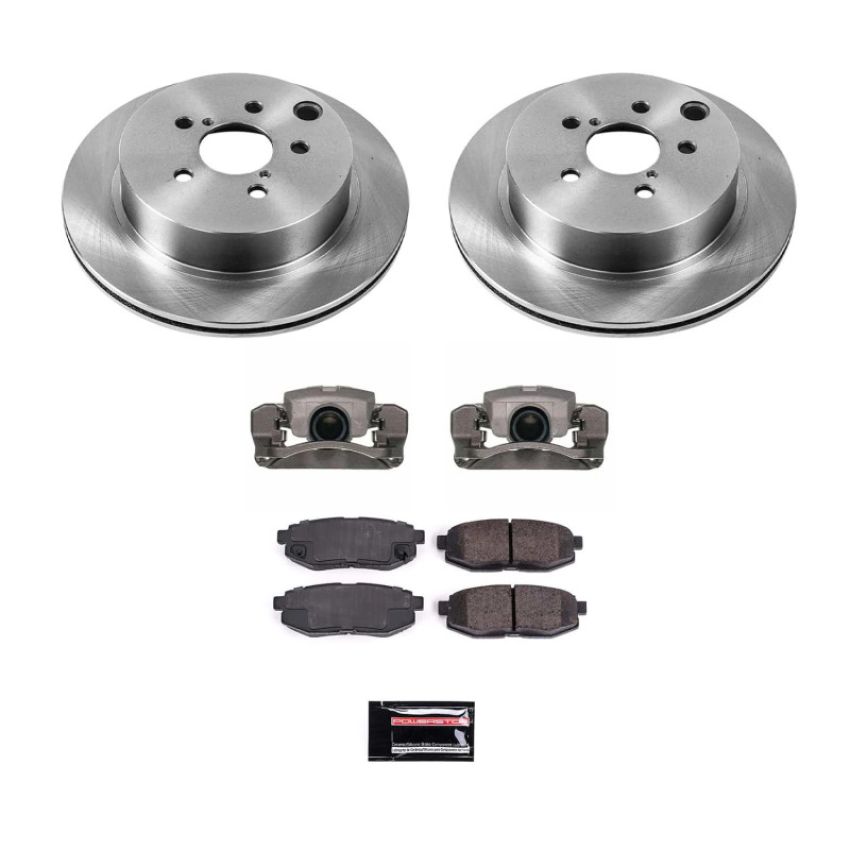 PowerStop KCOE6978A OE Stock Replacement Low-Dust Ceramic Brake Pad, Rotor and Caliper Kit