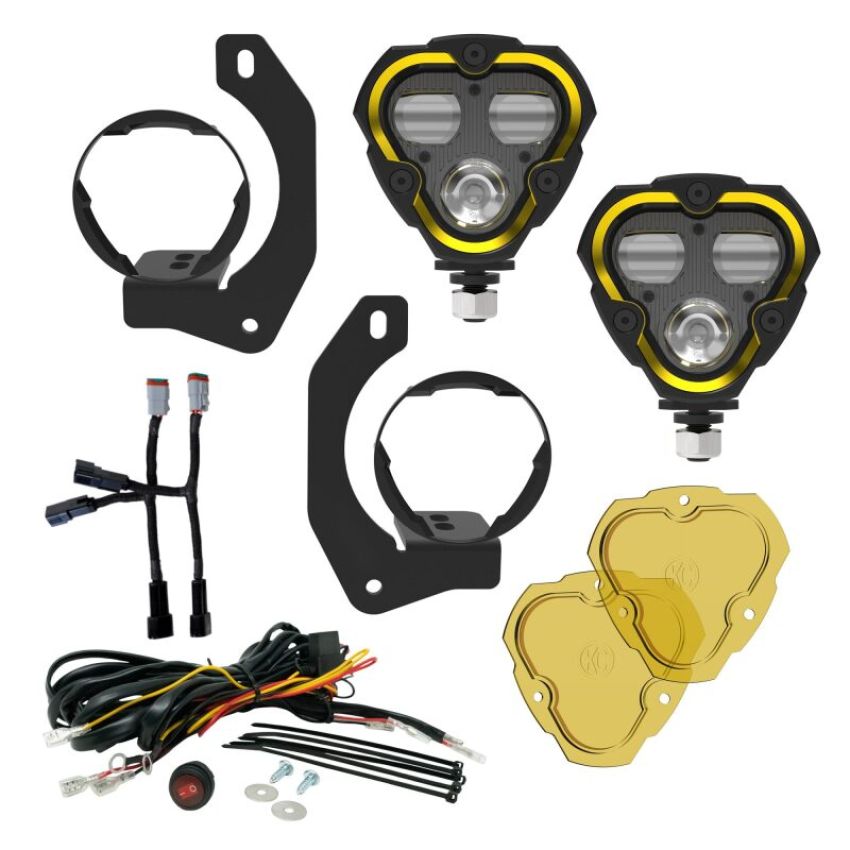 KC HiLiTES 97149 KC FLEX ERA 3 LED DM SAE FOG 2-LIGHT MSTR KIT 10-24 JEEP JK JL JT WINCH BUMPER