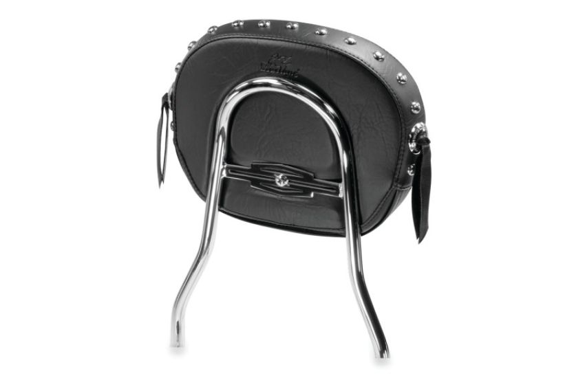 Mustang Motorcycle 79087 Mustang Harley Detachable Sissy Bar Pad w/Studs (11 inch x 9 inch) - Black