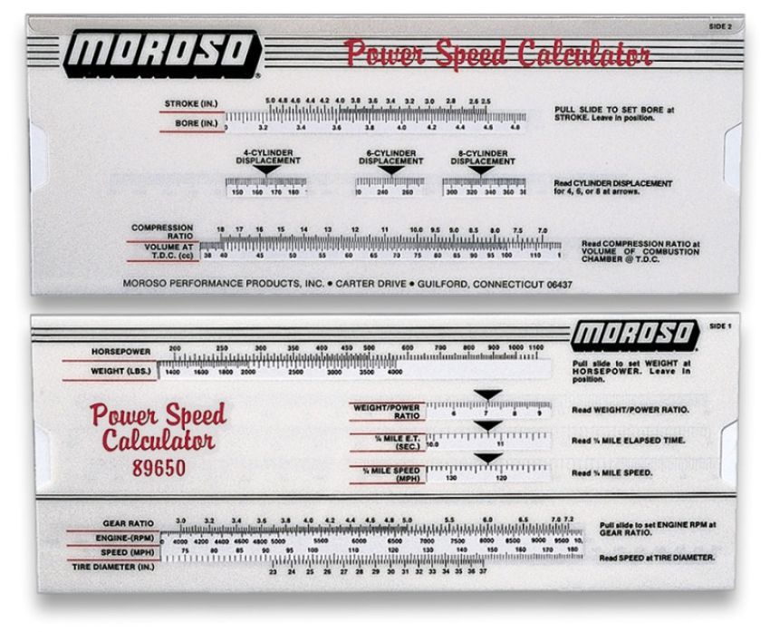MOROSO MOR89650 Power/Speed Calculator