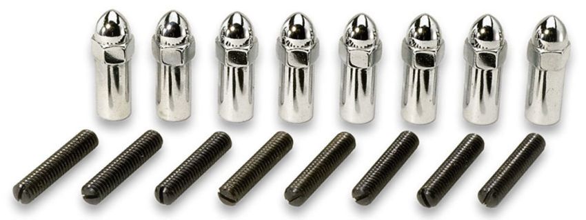 Moroso 68561 Chevrolet Small Block (w/1/2in-20 Hold Downs) Valve Cover Acorn Nuts - Chrome - Set of 8