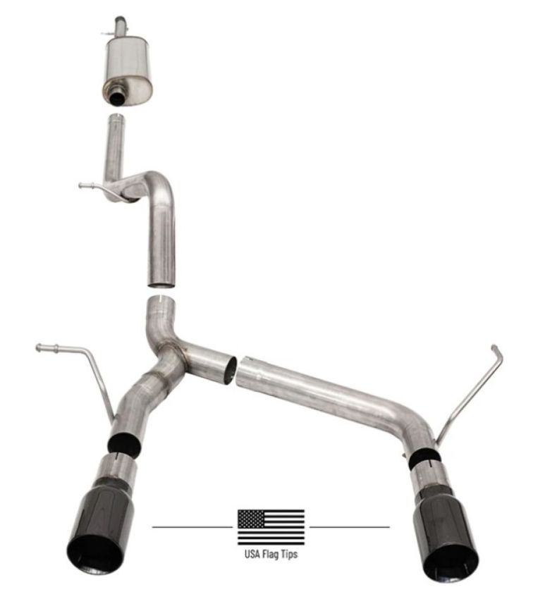 CORSA Performance 21124BLKUSA Corsa 2018-2024 Jeep Wrangler JLU 3.6L 2.75in Sport Cat-Back Exhaust w/ Black Tips