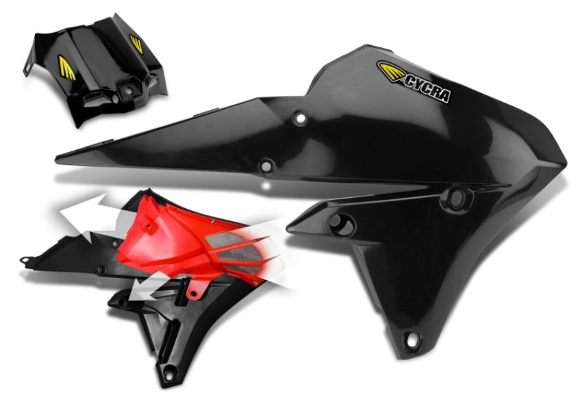 Cycra 1CYC-1782-12 15-19 Yamaha WR250F Powerflow Radiator Shrouds - Black