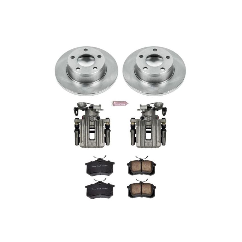 PowerStop KCOE941 OE Stock Replacement Low-Dust Ceramic Brake Pad, Rotor and Caliper Kit
