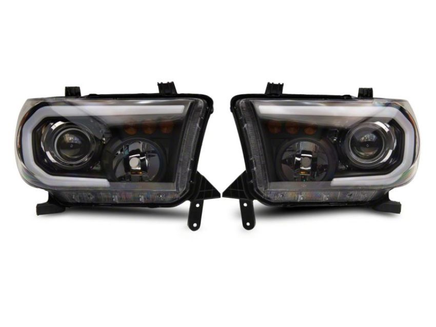 Raxiom TU16007 07-13 Toyota Tundra Axial Projector Headlights w/ SEQL LED Bar- Blk Housing (Clear Lens)