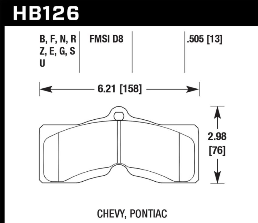 Hawk Performance HB126Z.505 Performance Ceramic Disc Brake Pad